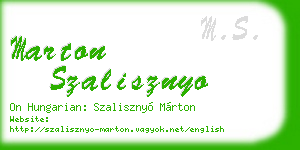 marton szalisznyo business card