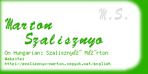 marton szalisznyo business card